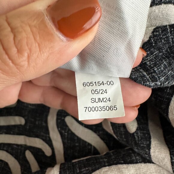 Banana Republic Drapey Linen Blend Mini Dress Swirl Abstract Multi Large #BAG3 - Picture 10 of 12